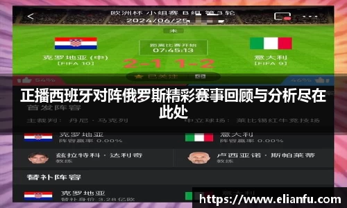 正播西班牙对阵俄罗斯精彩赛事回顾与分析尽在此处